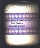 Crochet Cotton White, 411 Metres, 66 Gram Ball - Ribbonmoon