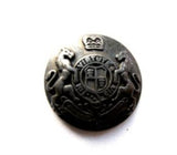 B6558 15mm Dark Gun Metal Shank Button with a Coat of Arms Design - Ribbonmoon