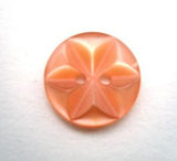 B13806 16mm Deep Peach 2 Hole Polyester Star Button - Ribbonmoon