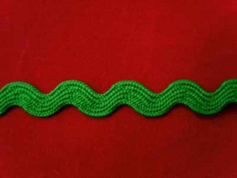 RIC02 9mm Deep Emerald Ric Rac Braid - Ribbonmoon