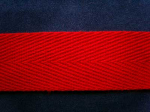 25mm Red Acrylic V Tape Webbing- twill trimming shop online uk