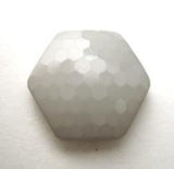 B15413 19mm Pale Grey Honeycomb Hexagon Shape Shank Button - Ribbonmoon