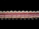 FT1966 10mm White Braid Trimming under 3 Cords in Pink Shades - Ribbonmoon