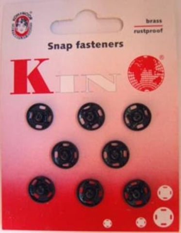 SF07 11mm Black Lacquered Brass Snap Fasteners. Size 3 - Ribbonmoon