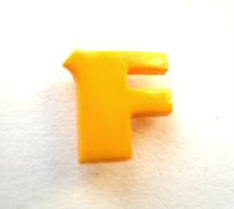 B7037 Letter F Alphabet Shank Button Yellow - Ribbonmoon