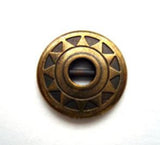 B7753 17mm Antique Brass Metal Bar Button with a Textured Design - Ribbonmoon