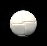 B13068 17mm White Leather Effect "Football" Shank Button - Ribbonmoon