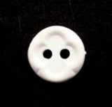 B7240 11mm White Matt Centre 2 Hole Button - Ribbonmoon