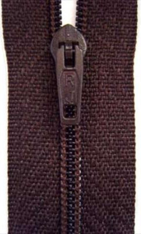 Z3131 18cm Dark Misty Brown Nylon Pin Lock No.3 Closed End Zip - Ribbonmoon