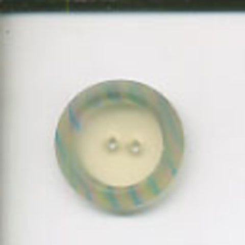 B15685 23mm Ivory Bone Sheen Centre 2 Hole Button, Tinted Raised Rim - Ribbonmoon