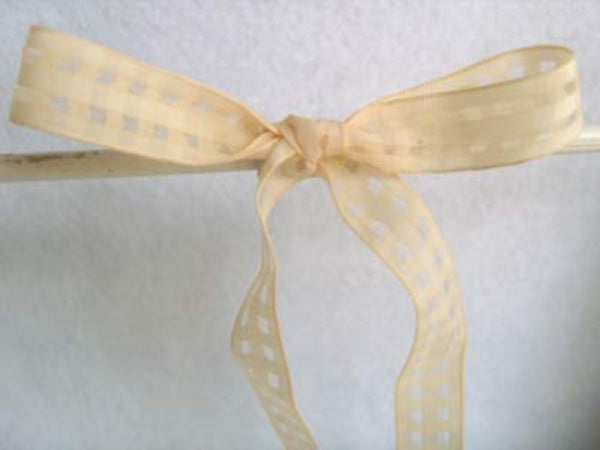 R4766 15mm Cream Check Ribbon with Translucent Elements – Ribbonmoon