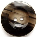 B6158 26mm Black and Tinted Clear Gloss 2 Hole Button - Ribbonmoon