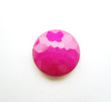 B14099 14mm Fuchsia Pink Domed Honeycomb Shank Button - Ribbonmoon