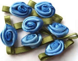 RB285 24mm Light Royal Blue Satin Ribbon Rose - Ribbonmoon