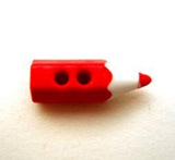 B13990 19mm Red Pencil Shaped Novelty 2 Hole Button - Ribbonmoon