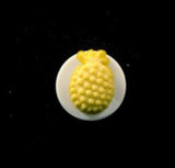B14273 12mm Yellow and White Matt Pineapple Design Shank Button - Ribbonmoon