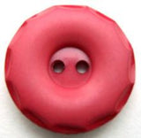 B13194 22mm Deep Coral Pink Matt 2 Hole Button with Gloss in the Rim - Ribbonmoon