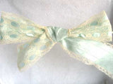 R1722 75mm Ivory Lace over an Aqua Acetate Satin - Ribbonmoon