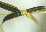 R1796 14mm Tartan Ribbon with a Metallic Gold Reverse