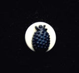 B10985 12mm Navy and White Pineapple Design Shank Button