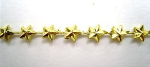 PT109 5mm Metallic Gold Star Strung Pearl / Bead String Trimming - Ribbonmoon