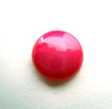 B14112 14mm Deep Shocking Pink High Gloss Shank Button - Ribbonmoon