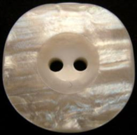 B10085 28mm Shimmery Pearl White Chunky Button,Slight Iridescence