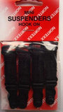 SUS09 Black 13mm Hook On Mini Suspenders, 4 Piece Card