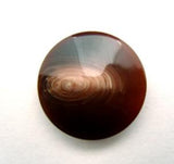 B16007 Tonal Dark Brown and Cream Glossy Button, Hole Built into the Back - Ribbonmoon