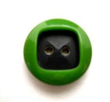 B10480 16mm Emerald and Black Glossy 2 Hole Button - Ribbonmoon