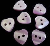 B15594 11mm Lilac Pearlised Surface Love Heart Shape 2 Hole Button