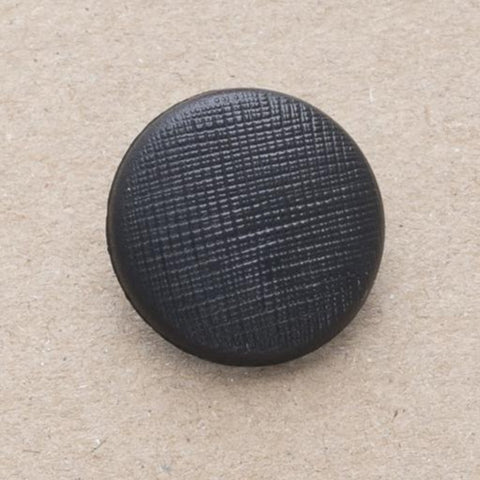 B18173 19mm Black Domed Shank Button, Linen Effect Textured Surface