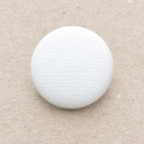 B15091 16mm White Domed Shank Button, Linen Effect Textured Surface