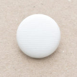 B18174 19mm White Domed Shank Button, Linen Effect Textured Surface