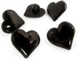 B11522 15mm Black Gloss Love Heart Shaped Novelty Shank Button