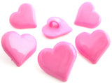 B11530 15mm Pink Gloss Love Heart Shaped Novelty Shank Button