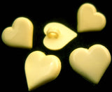 B17791 15mm Cream Gloss Love Heart Shaped Novelty Shank Button