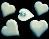 B17780 15mm Pale Blue Gloss Love Heart Shaped Novelty Shank Button