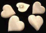 B17785 15mm White Gloss Love Heart Shaped Novelty Shank Button