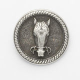 B18111 18mm Anti-Silver Horse Head Metal Shank Button