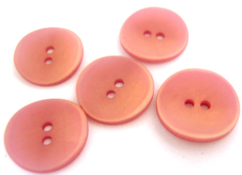 B14773 18mm Rose Pink and Tonal Gold Satin Sheen 2 Hole Button