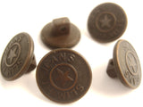 B4295 17mm Burnt Copper Metal Denim Wear Type Shank Button