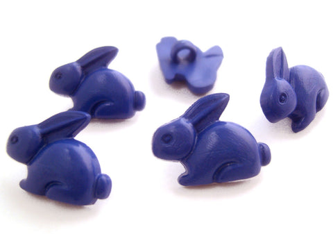 B16792 19mm Royal Blue Bunny Rabbit Shaped Novelty Childrens Shank Button