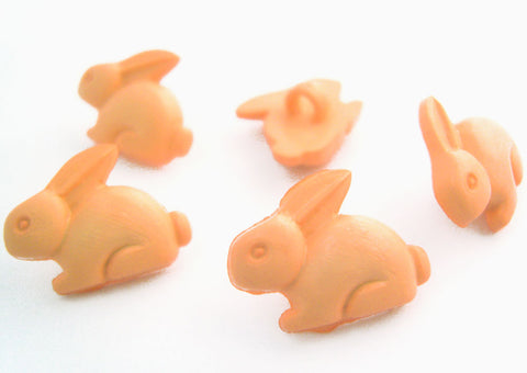 B16789 19mm Peach Bunny Rabbit Shaped Novelty Childrens Shank Button