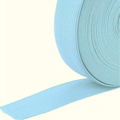 E083 25mm (1" inch) Pale Blue Coloured Woven Flat Elastic.