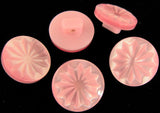 B8495 16mm Pink Pearlised Polyester Dinked Flower Shank Button