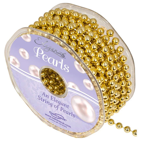 PT139 6mm Dark Gold Strung Pearl Bead String Trimming