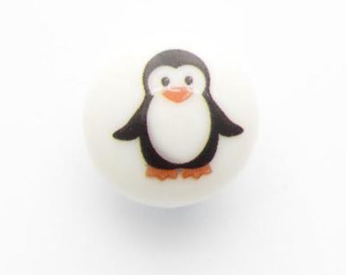 B8323 15mm Penguin Picture Design Novelty Childrens Shank Button