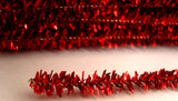 Pipe Cleaner 14 Metallic Red Tinsel Stem 6mm x 31cm (12" inch)