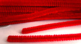 Pipe Cleaner 10 Red Chenielle Stem 6mm x 31cm (12" inch)